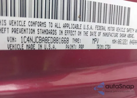 2014 Jeep Compass Sport from USA, damaged, VIN 1C4NJCBA8ED881668